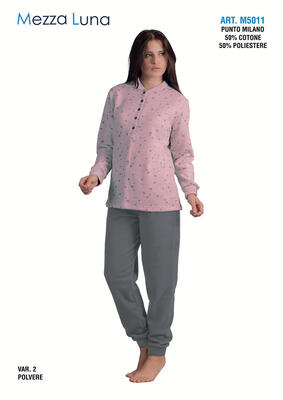 PIGIAMA DONNA M/L M5011 Ingrosso MEZZA LUNA Tellini S.r.l.